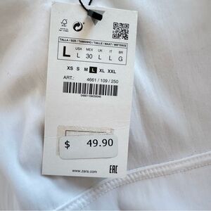 NWT White Tennis Dress Zara sz L